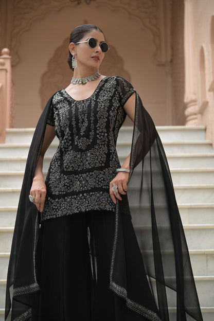 Noir Splendor Sharara Set