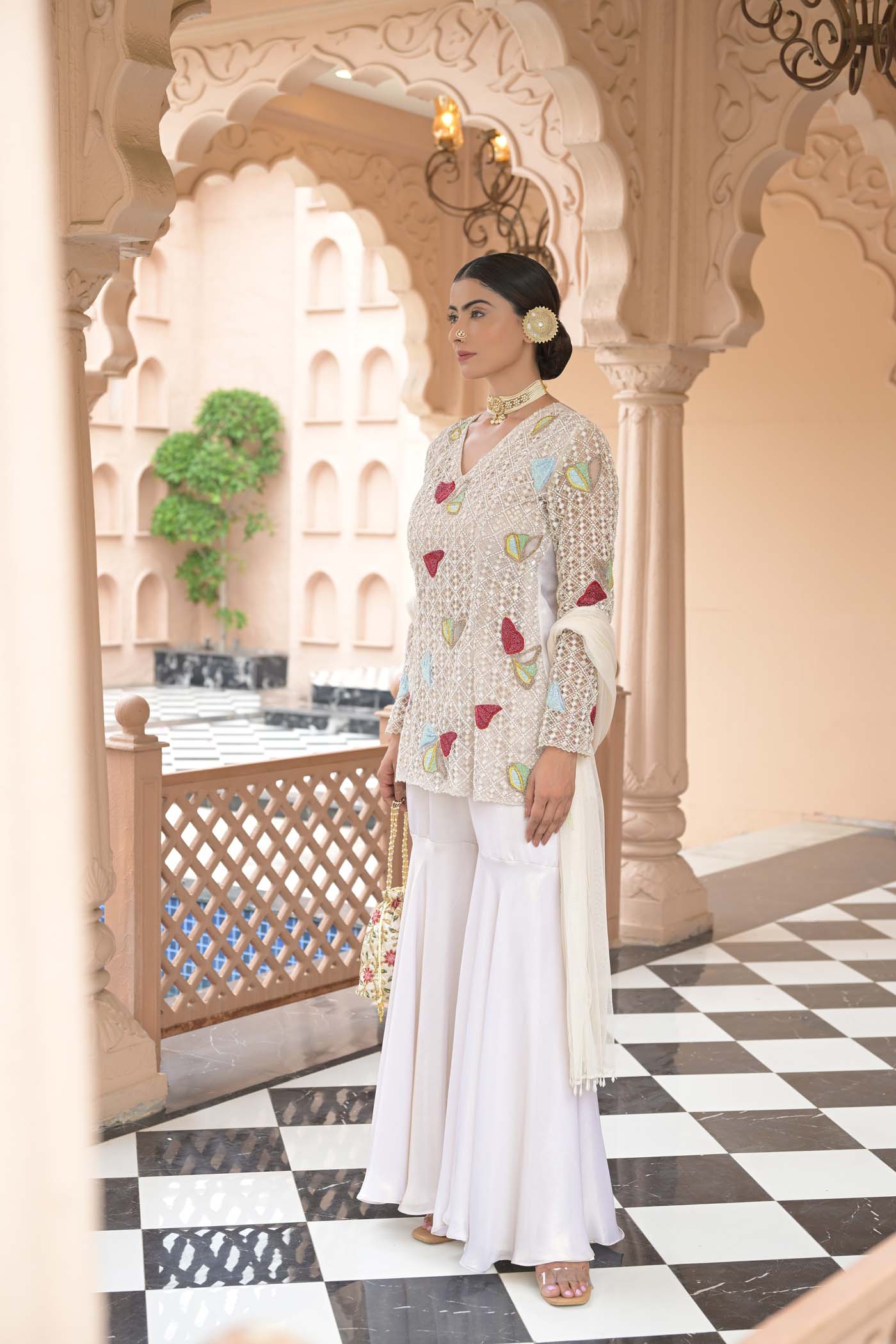 Ivory Dream Sharara Set