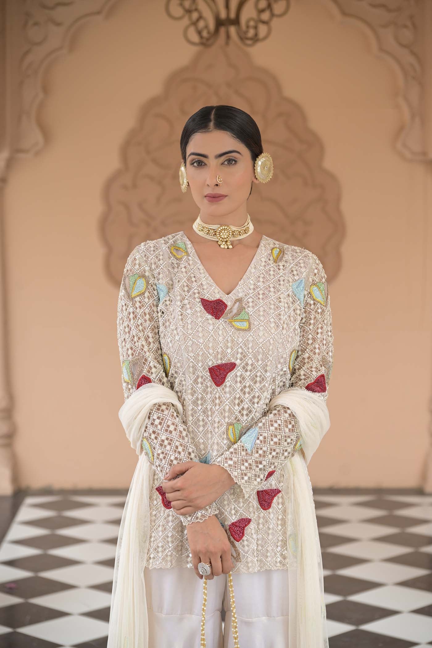 Ivory Dream Sharara Set