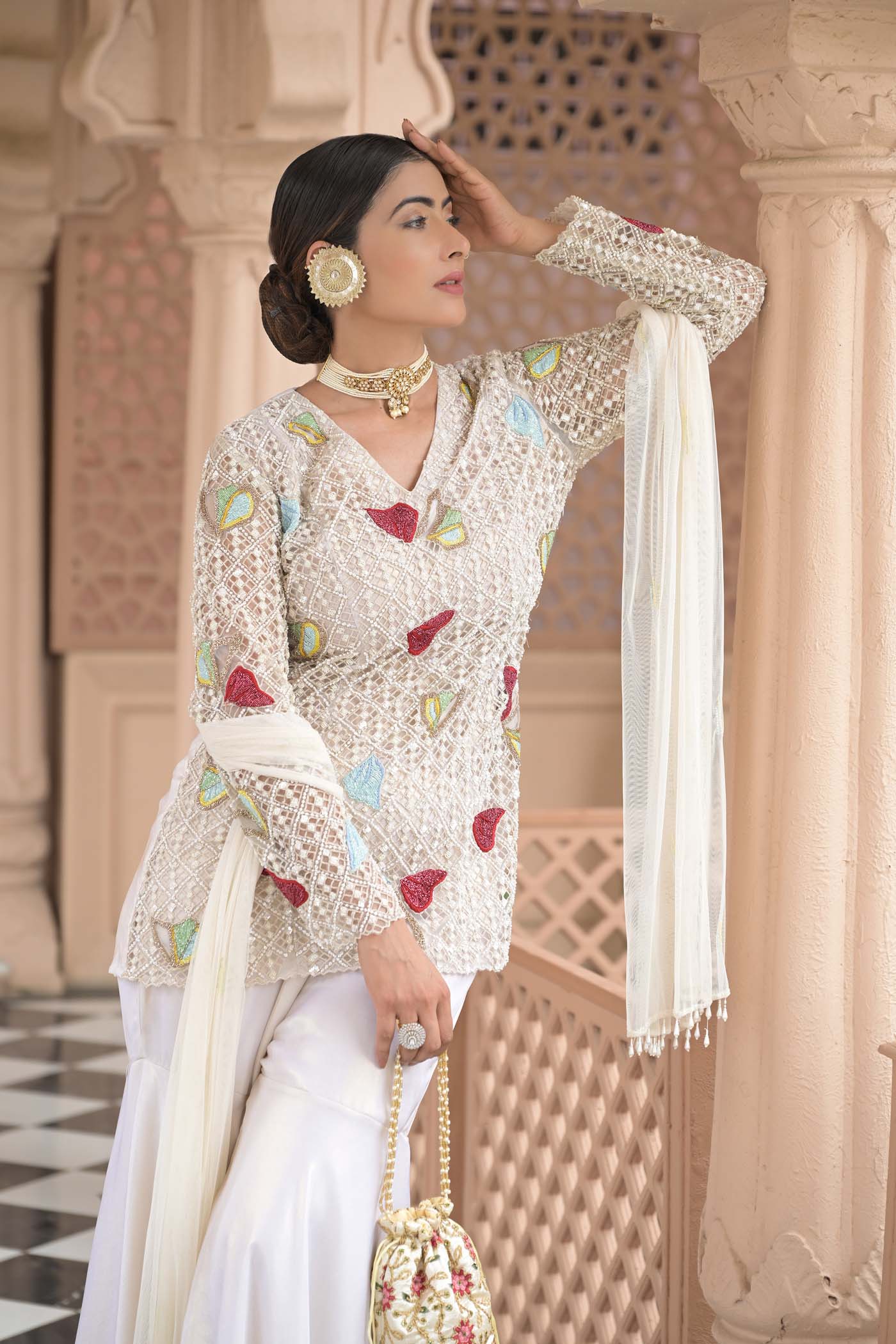 Ivory Dream Sharara Set