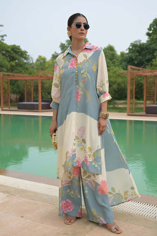 Azure Bliss Kurta Plazo Set