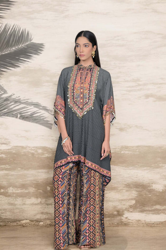 Ethnic Geometric Tunic and Palazzo Set