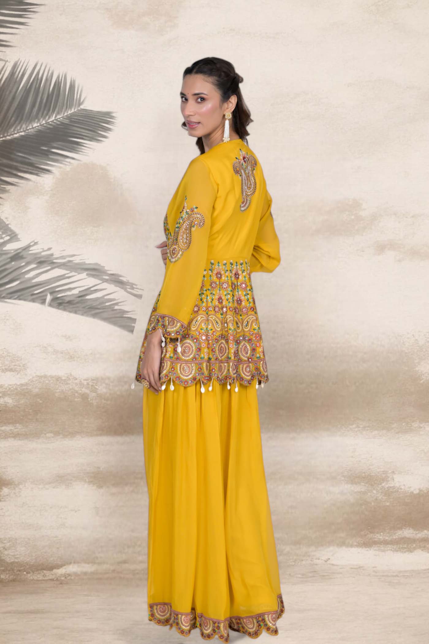 Radiant Glow Yellow Sharara Set