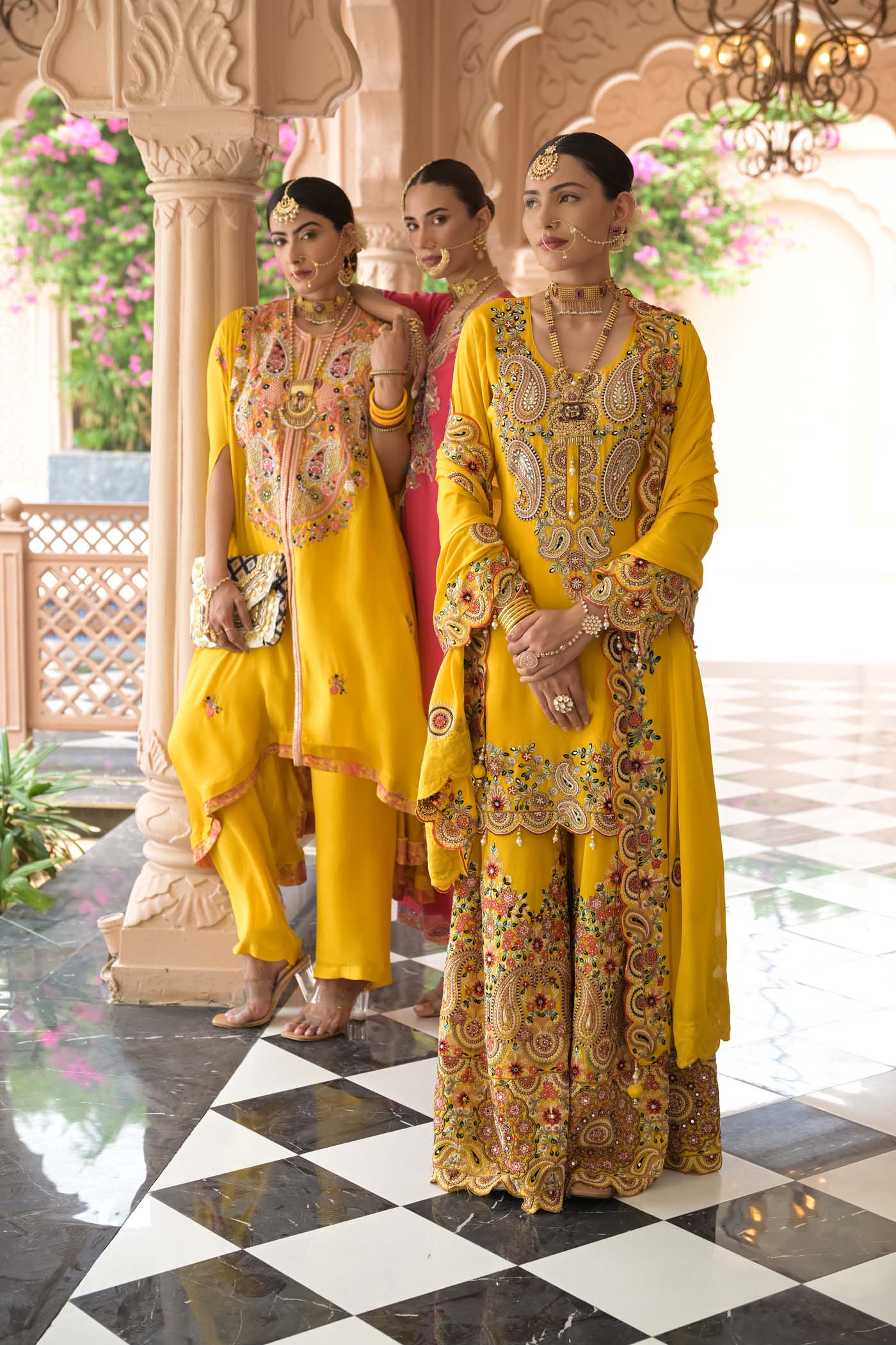 Golden Aura Sharara Set