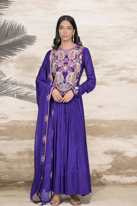 Purple Majesty Anarkali Set